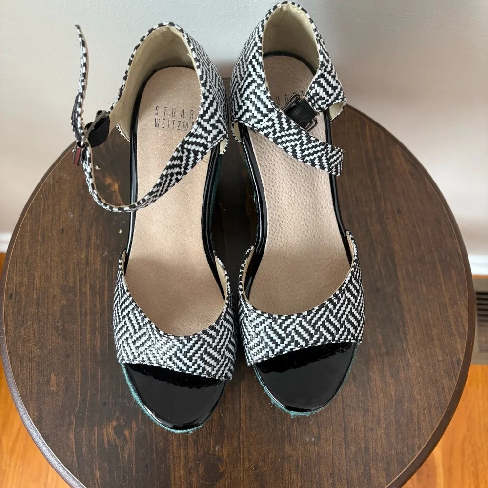 Vintage Stuart Weitzman Espadrille Wedge Platforms 39 - Picture 2 of 9